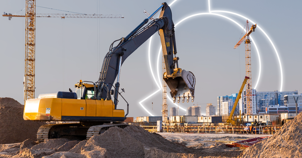 construction equipment on construction site