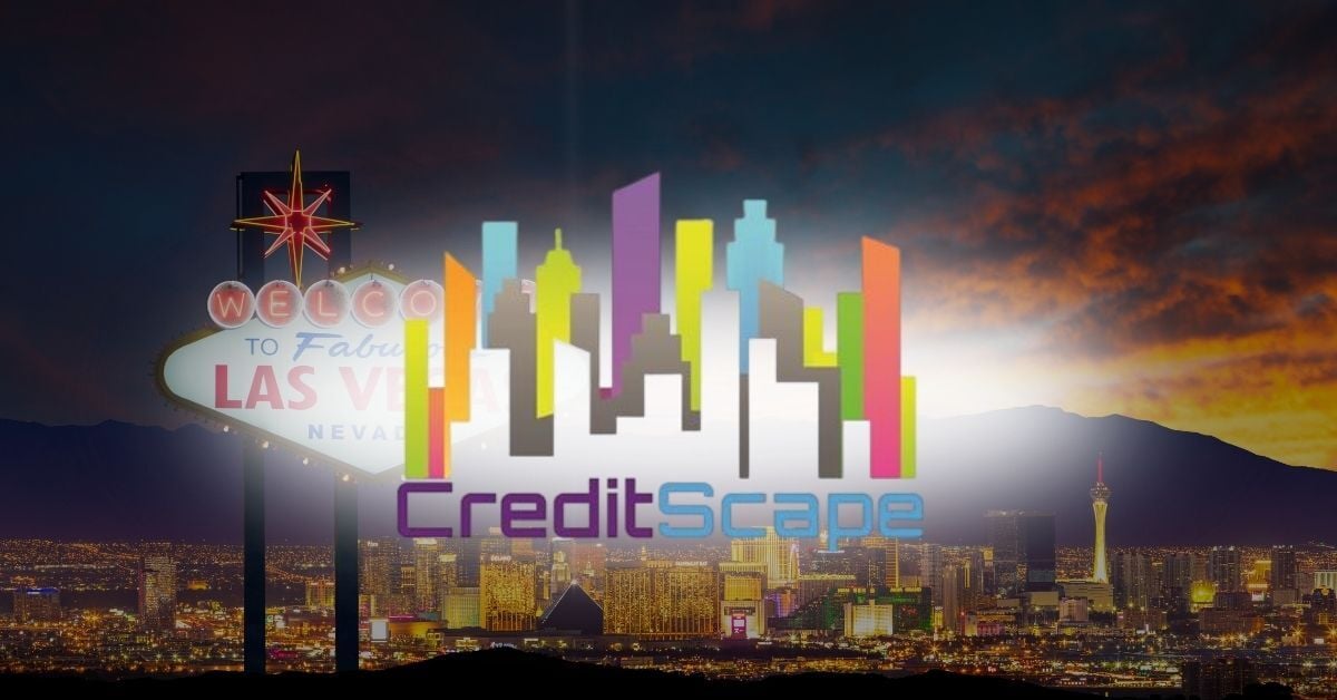 creditscape logo with vegas strip background