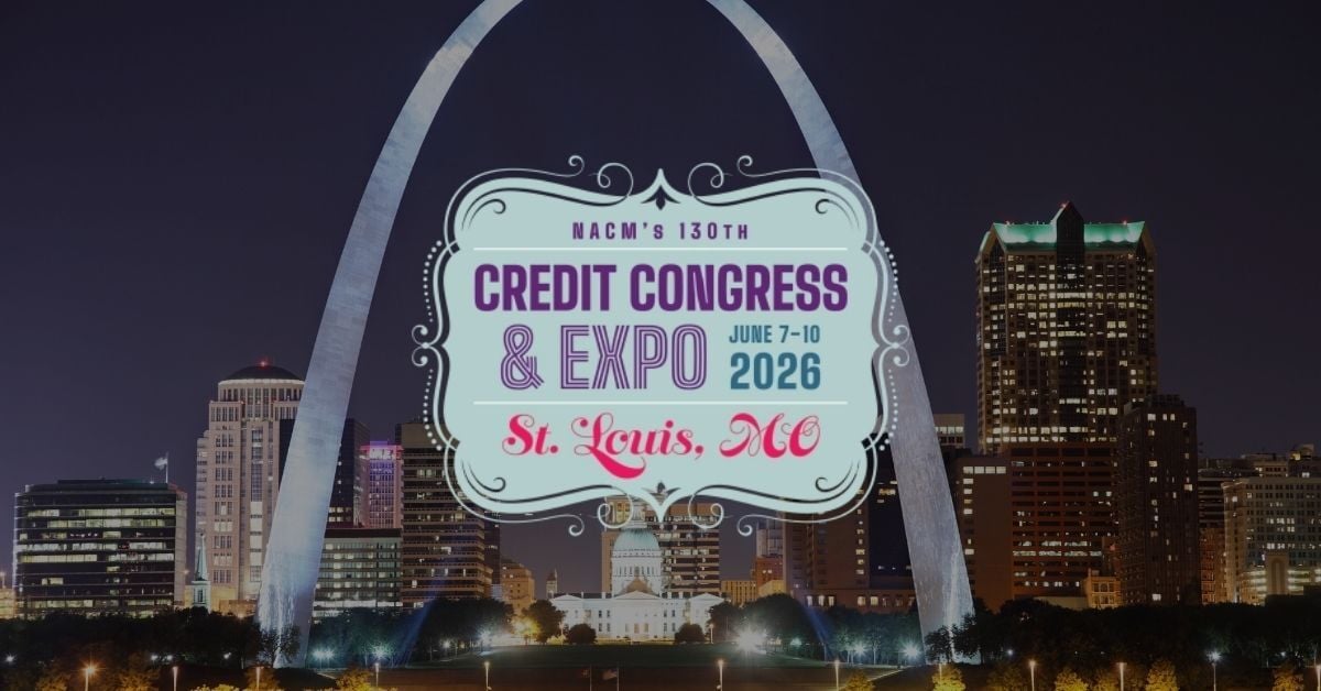 NACM Credit Congress logo with St. Louis Arch in background