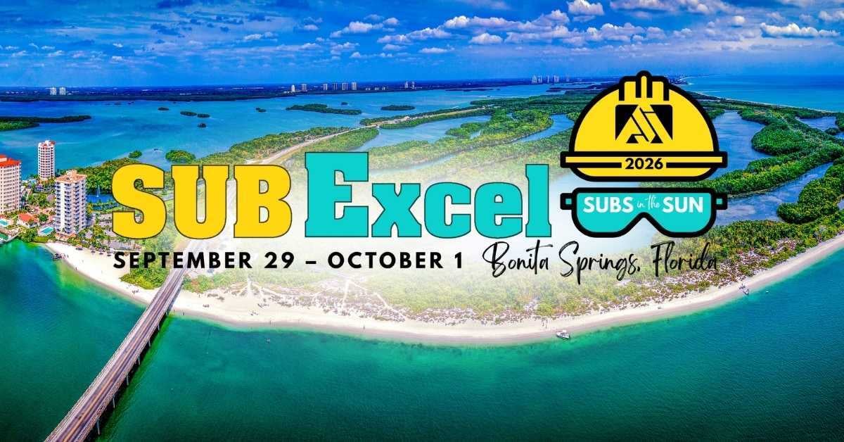 subexcel logo against bonita springs beach skyview