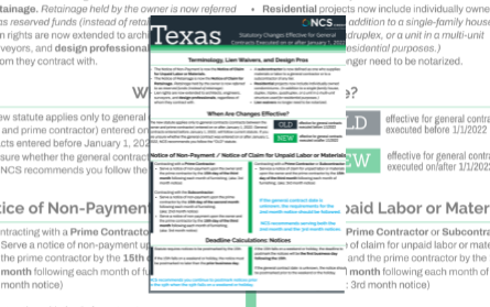 Texas Mechanic’s Lien Statute Changes