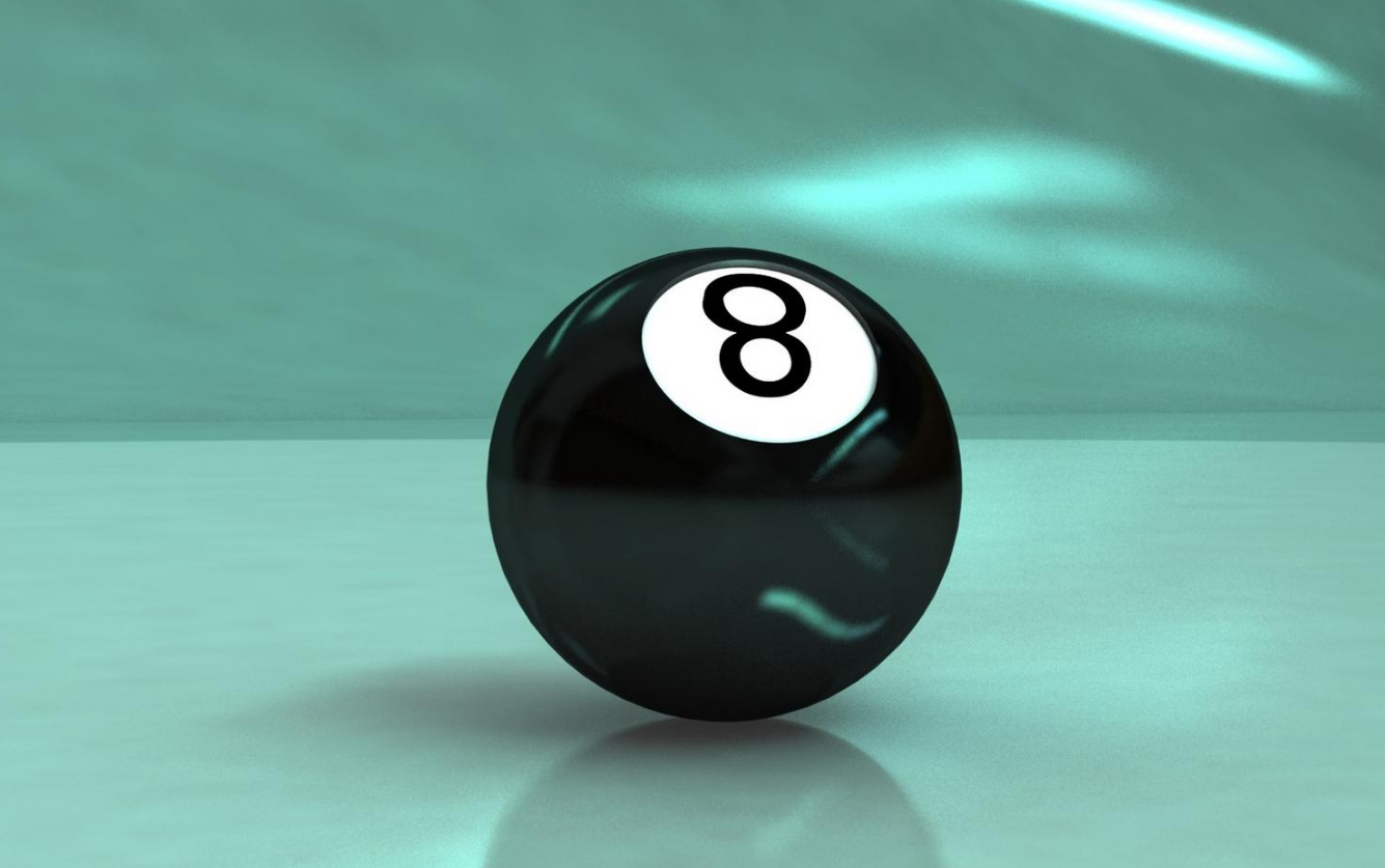 8 ball on cool tinted background