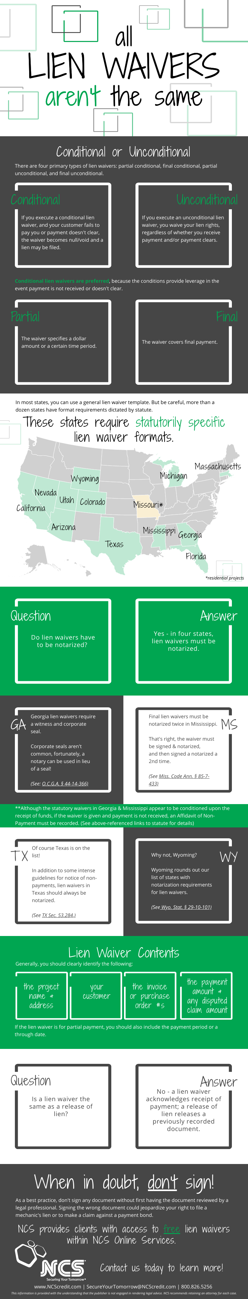 Infographic: All Lien Waivers Aren't the Same