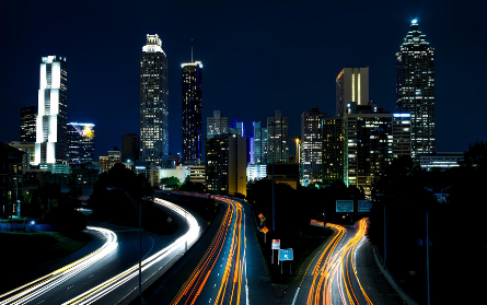 atlanta skyline at night