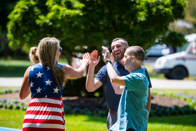 ncs credit team members at a july 4th gathering