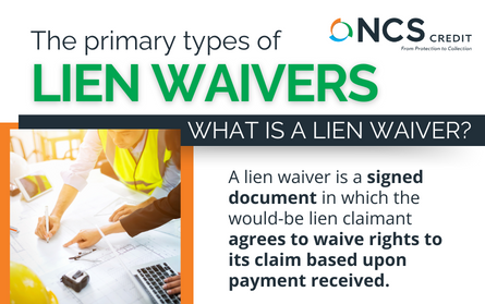 A lien waiver is a signed document in which the would-be lien claimant agrees to waive rights to its claim based upon payment received. Learn more about primary types of lien waivers here.